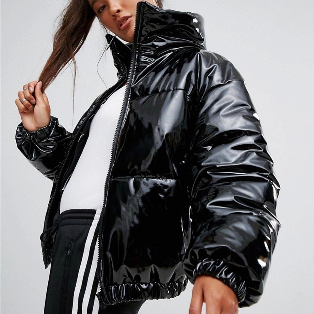 ASOS patent puffer jacket